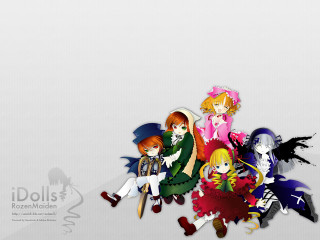 Anime characters sitting shadow 4girls - 2 d sprite free wallpaper