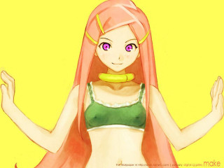 Pink haired girl green top - a green top free wallpaper