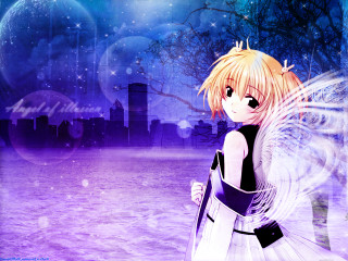 Blonde anime girl black dress - blonde hair free wallpaper