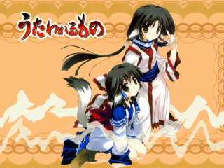 Anime girls dog ainu clothes - a background free wallpaper