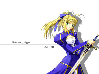 Fate stay saber neo romanticism - a blue dress holding free wallpaper