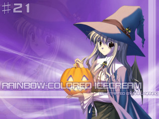 Girl witch pumpkin halloween purple - a purple border free wallpaper