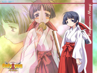 Anime couple ayu rokkaku miko - a picture frame free wallpaper