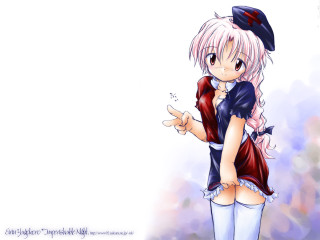 Pink hair girl hat pointing - pink hair and a hat free wallpaper