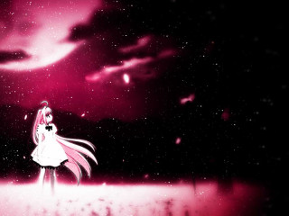 Long hair girl stars night - the sky above her free wallpaper