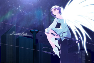 Girl wings city stars aurora - a wire free wallpaper