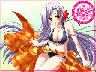 Woman bikini fish tail flower - her hair free wallpaper for desktop