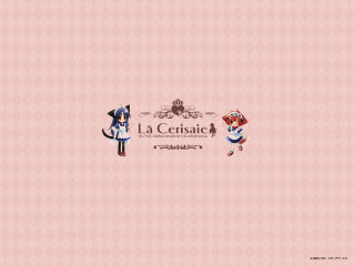 Anime couple pink background kemonomimi - mosaic free wallpaper