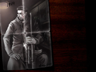 Man holding gun dark room 3 - a picture of a man holding free wallpaper