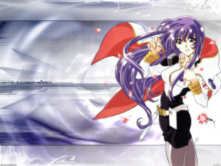 Anime girl purple hair sword - a anime girl free wallpaper for desktop