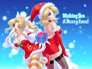 Christmas women present anime elf - present free wallpaper