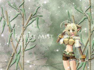 Girl bow hat mist forest - mist free wallpaper