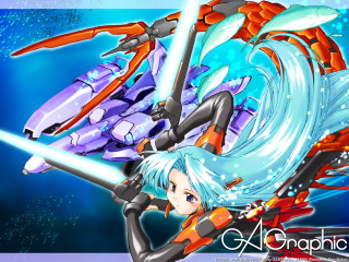 Cartoon character sword wave robot - graphic free wallpaper