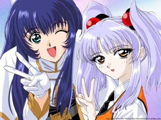 Anime girls horns long hair - the other pointing free wallpaper