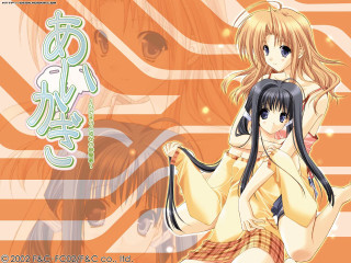 Anime girls hug background horse - a background free wallpaper