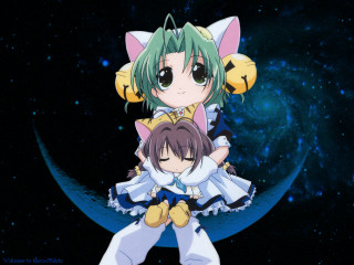 Anime couple moon stars aurora - a moon free wallpaper for desktop