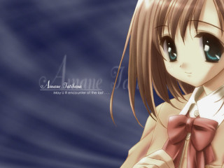 Anime girl bow tie blue - a name tag free wallpaper