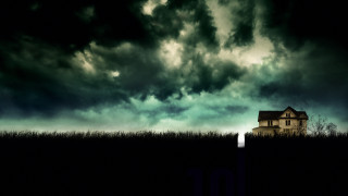 House field dark sky cloud - a dark sky in the background free wallpaper for desktop