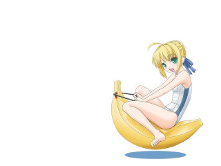 Cartoon character sitting banana cellphone - a banana free wallpaper