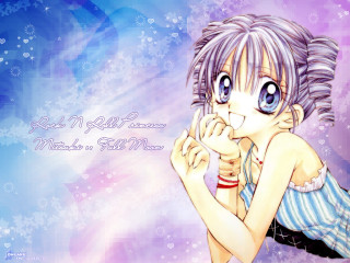 Anime girl blue eyes dress - her face free wallpaper