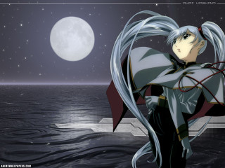 Anime astronaut fullmoon water night - a full moon in the sky free wallpaper for desktop