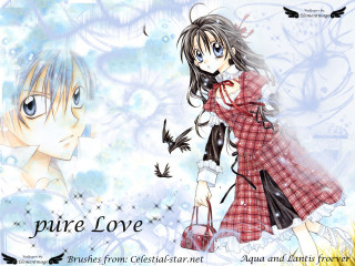 Anime couple bird blue sky - a blue sky behind them free wallpaper
