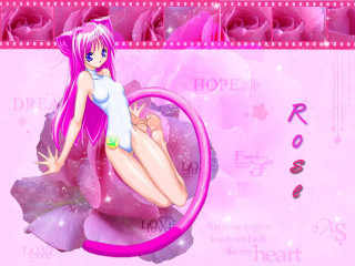 Pink girl roses anime sparkle - a pink frame free wallpaper