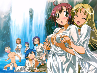 Anime group waterfall blush splash - one woman free wallpaper