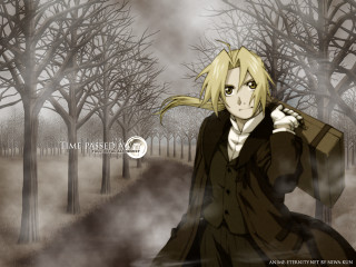 Gothic anime forest blonde Edward - a foggy forest free wallpaper