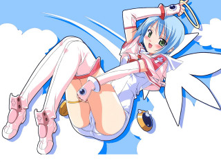 Cartoon girl cat bird angel - a cartoon girl free wallpaper for desktop