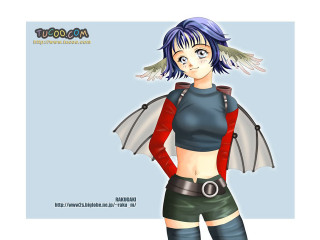 Blue hair bat wings manga - manga and anime 1 9 9 9 free wallpaper