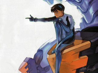 Eizan kikukawa suit pilot mecha - his hand out free wallpaper