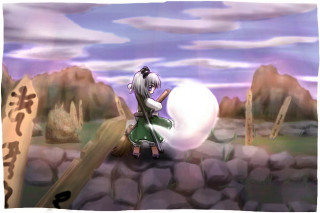 Woman snowball clouds green skirt - 2 d game art free wallpaper