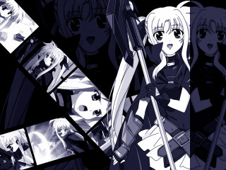 Anime girls swords black background - enough free wallpaper