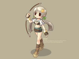 Girl bow arrow star twintails - artgem free wallpaper for desktop