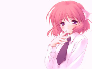 Pink hair girl posing manga - her chin free wallpaper