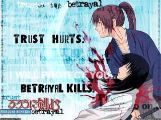 Girl ponytail knife blood japanese - word free wallpaper for desktop