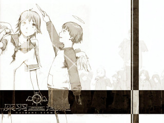 Anime couple angel wings checkered - neo free wallpaper