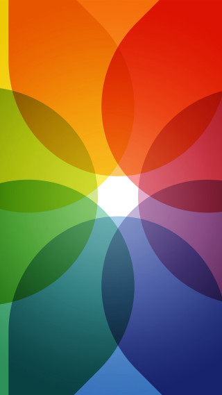 Colorful background circles center white - a white center in the middle free wallpaper