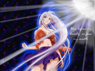 Anime girl white hair red 22 - a white light free wallpaper