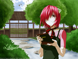 Red haired girl tablet park - a tablet free wallpaper