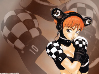 Woman cat costume checkered top - black glove free wallpaper