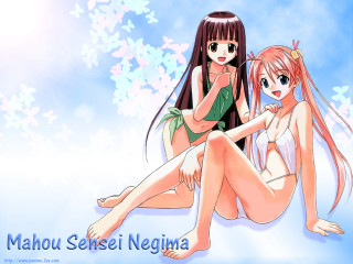 Anime girls butterfly bikini sitting - their leg free wallpaper