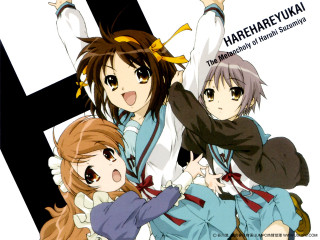 Three anime girls holography album - holography free wallpaper