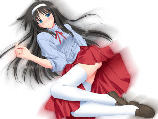 Woman long hair red skirt - a red skirt free wallpaper