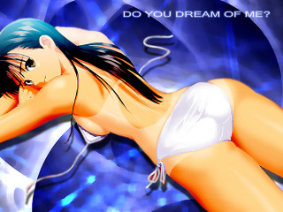 Woman bikini bed blue background - a white bikini free wallpaper for desktop