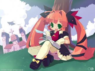 Girl castle tree reading redhair - neogeo free wallpaper for desktop