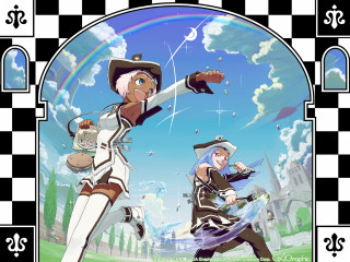 Couple people grass sky rainbow - free cyberpunk wallpaper