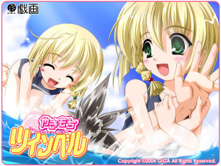 Anime girls water pose bird - a picture together free wallpaper