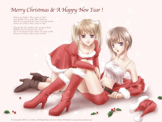 Christmas anime reindeer fur capelet - a floor free wallpaper